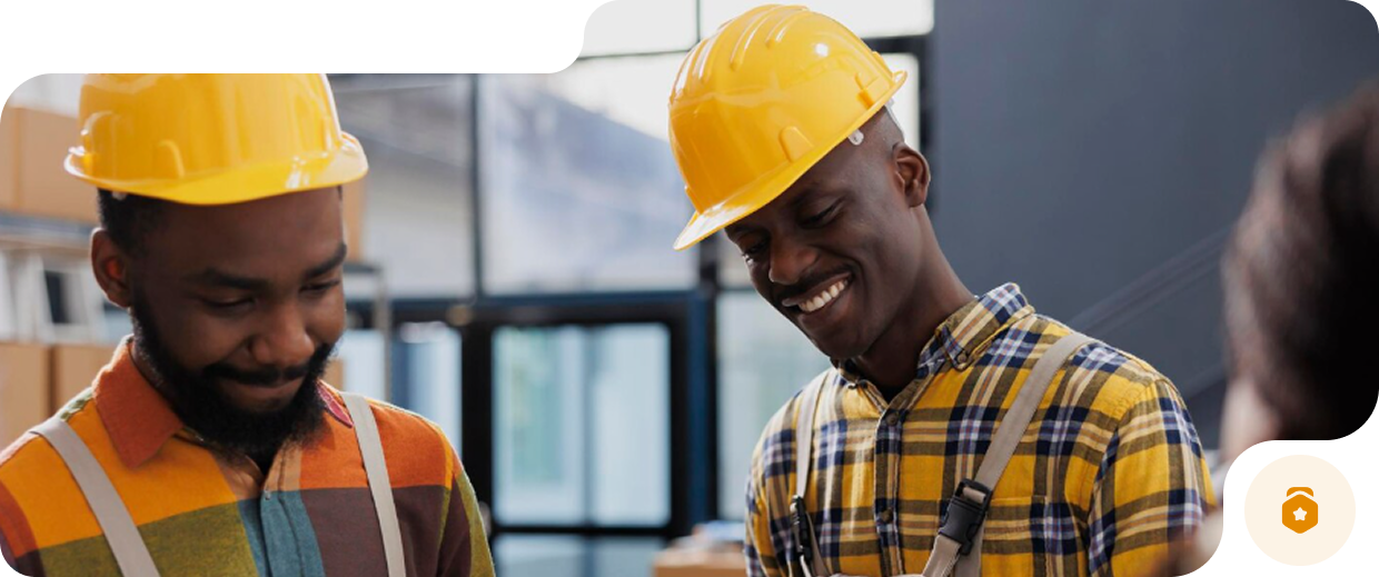 Engineers collaborating on site