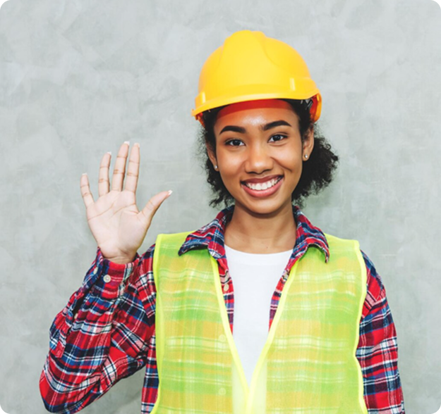 Female engineer smiling